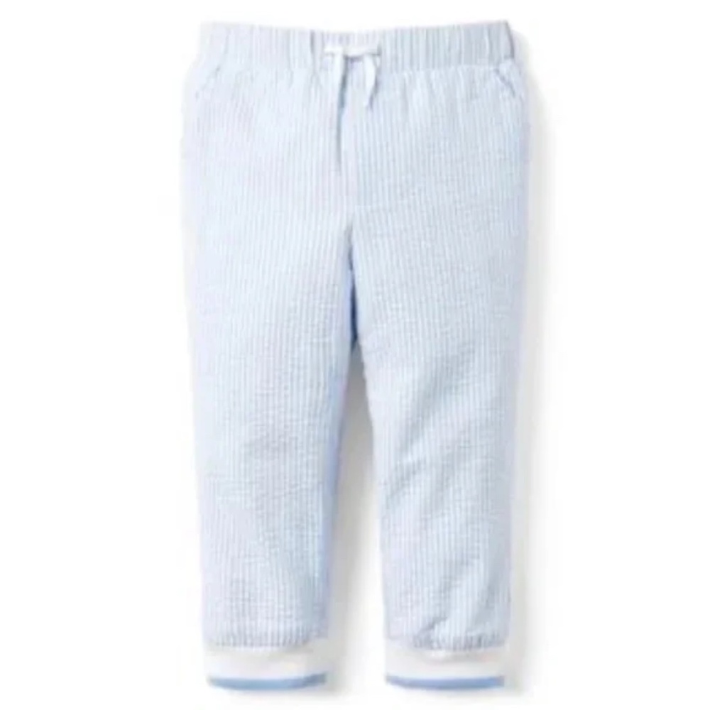 Janie and Jack Sky Blue Stripe Seersucker Jogger Pants